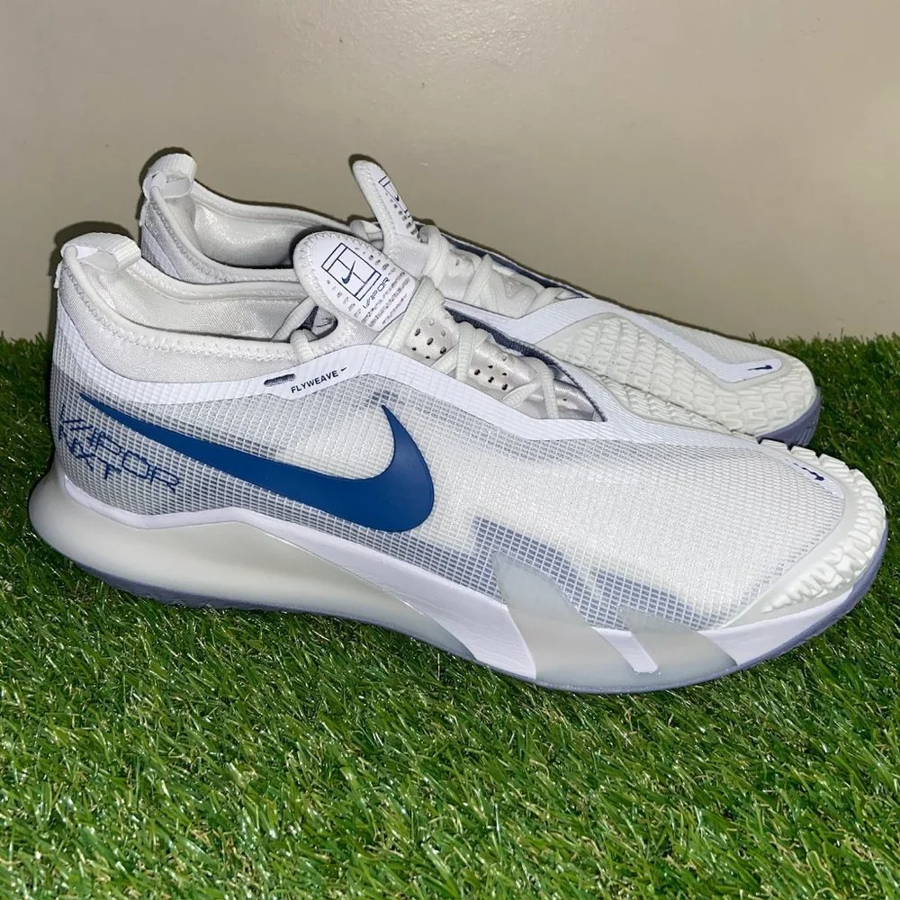Nike Court React Vapor NXT White Navy Tennis Shoes CV0724-111 Mens Size 11.5 NEW